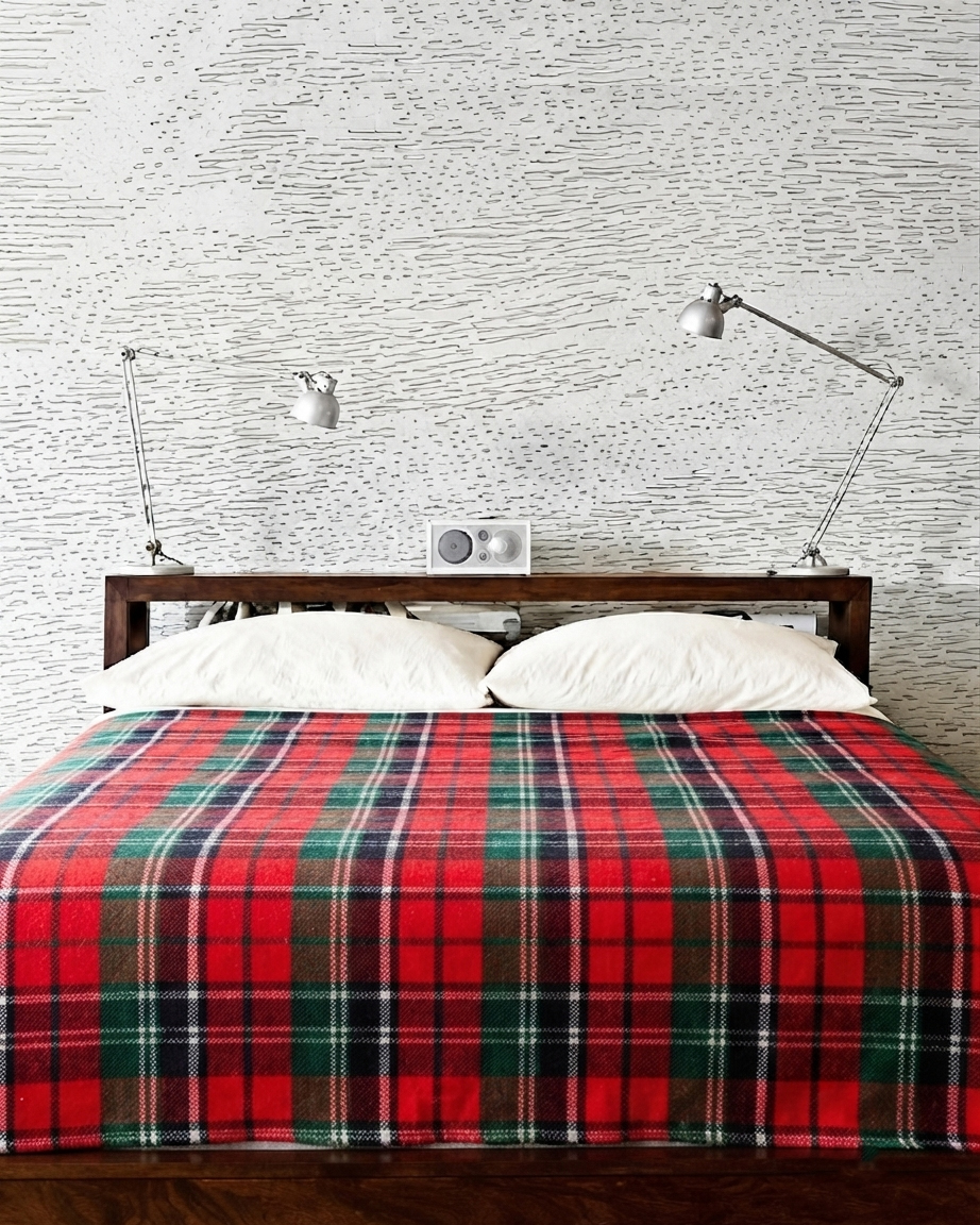 Red and Green Plaid Blanket/ Maasai blanket/wrap/ picnic/ /gift/men and women. - Image 3